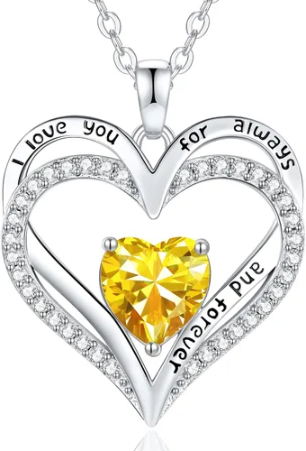 Miniatura 73 de CDE Collares de piedra natal para mujer, plata de ley 925, collar con colgante de corazón para siempre, Navidad, cumpleaños, aniversario, día de San