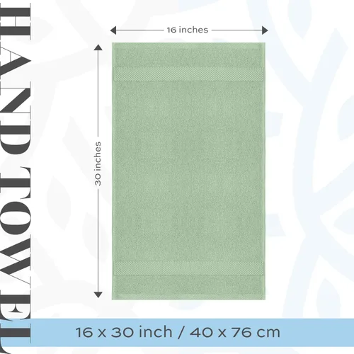 Miniatura 6 de White Classic 2 toallas de baño verde claro de 35 x 70 pulgadas, 6 toallas de mano de 16 x 30 pulgadas y 2 tapetes de baño de 22 x 34 pulgadas