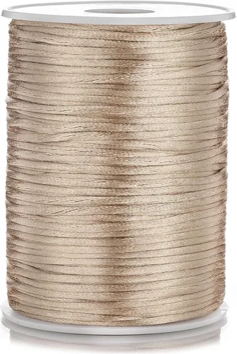 Miniatura 9 de Cable de nailon satinado de 0.079 in x 100 yardas, cola de ratón, nudo chino, cable Kumihimo (gris plateado)