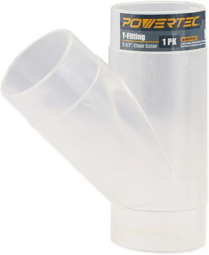 POWERTEC Accesorio en Y transparente de 2-1/2 pulgadas para manguera de recolección de polvo de 2-1/2 pulgadas, accesorios de conector de manguera