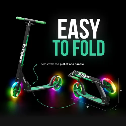 Miniatura 3 de APOLLO Patín plegable para adultos, adolescentes y niños a partir de 6 años con ruedas grandes (XXL), scooters plegables con opciones de rueda