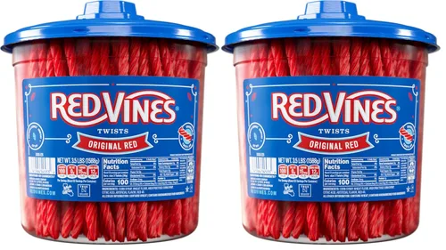 Miniatura 3 de Regaliz de Red Vines sabor rojo original, caramelo suave y masticable en tiras, jarra de 3.5 libras