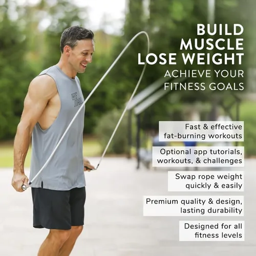 Miniatura 3 de Crossrope Get Lean Set - Cuerda de saltar con peso - Cuerdas de 1/4 lb y 1/2 LB - Asas delgadas