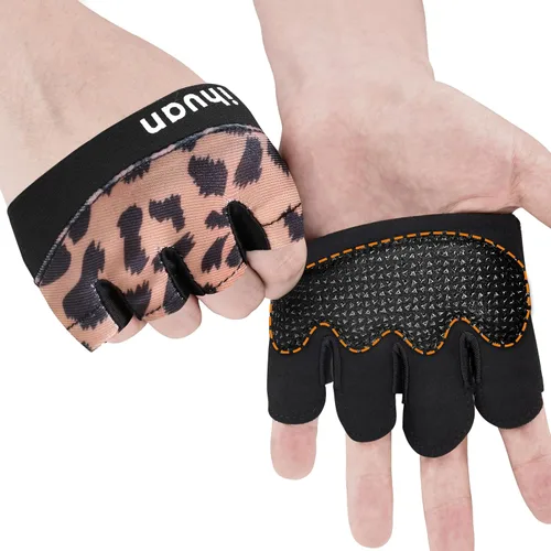 Miniatura 7 de ihuan Nuevos guantes de entrenamiento de gimnasio para levantamiento de pesas para hombres y mujeres, ideales para levantamiento de pesas, Negro