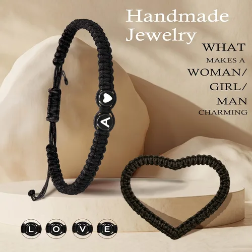 Miniatura 3 de Btysun Pulseras con iniciales para mujeres, adolescentes, niñas, mejores amigas, regalos de cumpleaños, graduación, ajustable, letras A-Z, pulseras