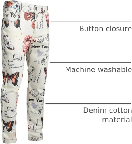 Miniatura 147 de Baylvn - Pantalones de mezclilla entallados y estampados para hombre con corte recto