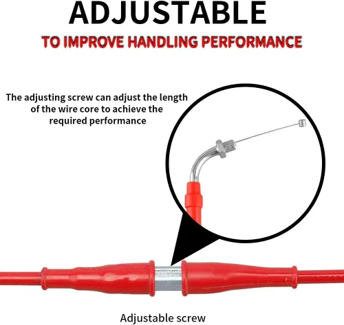 Miniatura 3 de NIBBI Cable de acelerador, cable de acelerador Go Kart de 71 pulgadas, cable universal de acelerador de motocicleta para minicicleta, Yamaha, Rojo