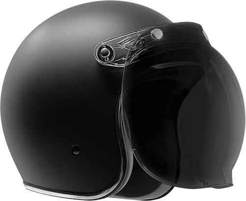 Miniatura 9 de GDM RENEGADE - Casco abierto para motocicleta, 3/4, estilo vintage, negro mate (escudo cromado, S)