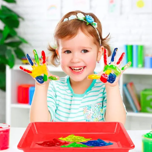 Miniatura 4 de Bandejas de arte de plástico, 5 piezas apilables para actividades y manualidades, bandeja de joyería para proyectos de bricolaje, pintura, cuentas
