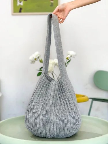 Miniatura 28 de ENBEI Bolsos de hombro para mujer Bolsos de ganchillo Bolso de punto grande Bolso de mano estético para la escuela lindo Bolsas de mano Bolsa