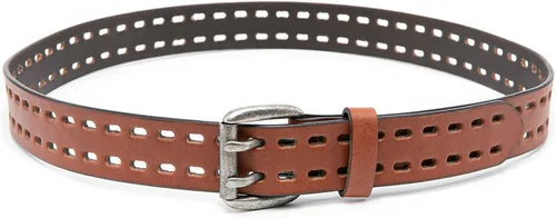 Miniatura 5 de BG247 Cinturón casual de cuero hecho a mano para hombre con hebilla de doble punta
