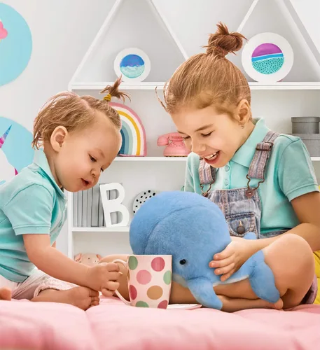Miniatura 5 de DolliBu Animal de Peluche Ballena - Ballena Azul Suave y Abrazable, Adorable Juguete de Peluche de Ballena para Tiempo de Juego, Lindos Regalos