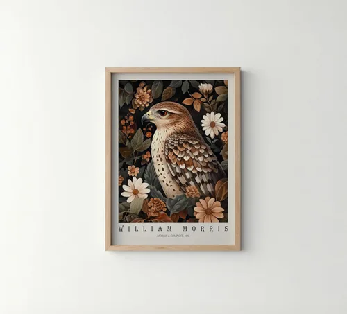 Miniatura 48 de Póster con impresión artística de gato negro, estilo William Morris, floral retro de mediados de siglo, botánico, victoriano, Academia oscura