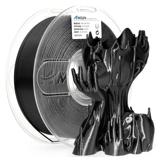 Miniatura 27 de AMOLEN - Filamento de seda PLA para impresora 3D de 1.75mm, filamento brillante blanco para impresión 3D, carrete de 1kg (2.2 libras), compatible
