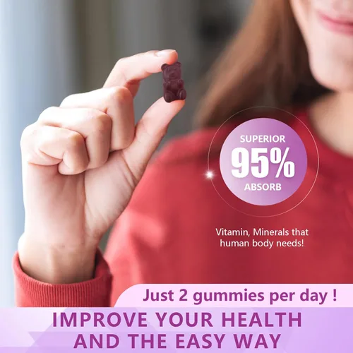 Miniatura 3 de Calcio, magnesio y zinc con suplemento de vitamina D3, gomitas de calcio sin azúcar para mujeres y hombres, gomitas de zinc de alta absorción