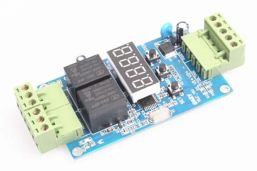 Miniatura 5 de NOYITO Módulo de relé de tiempo programable de 2 canales Relés duales activados a su vez o individualmente Placa de control de detección de voltaje