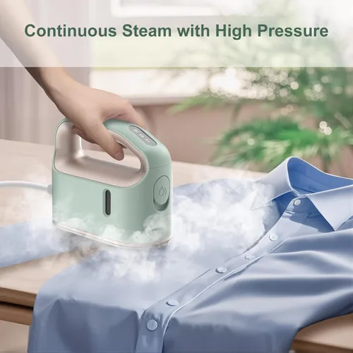 Miniatura 3 de Newbealer Plancha de vapor inteligente para ropa, 1200 W, turboalimentada de grado profesional, 3 modos de vapor y 3 modos de calor seco, Verde menta