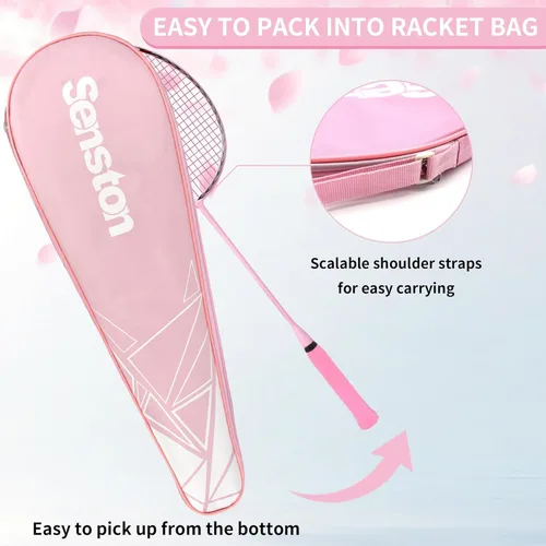 Miniatura 5 de Senston N90 Badminton Racket, 6U Single High-Grade Badminton Racquet, Professional 100% Full-Carbon Badminton Racket