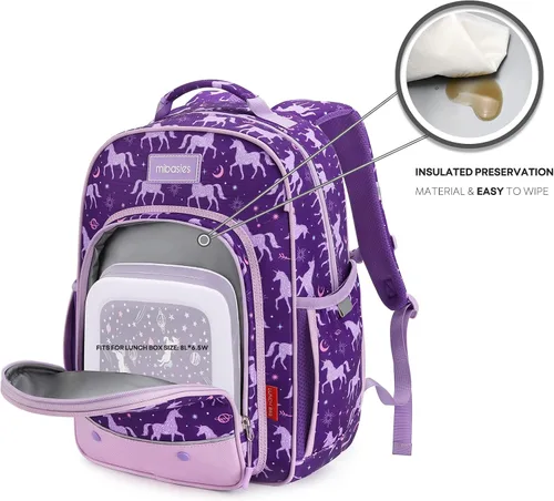 Miniatura 3 de mibasies Mochila para niñas pequeñas, mochila para niñas, preescolar jardín de infantes y escuela primaria, Horóscopo Unicorni, Niños-16L US