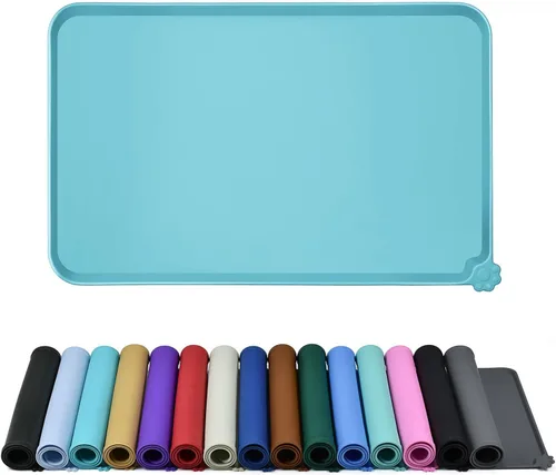 Miniatura 32 de Reopet Tapete de silicona para cuenco de perro y gato, antiadherente, para alimentos, impermeable, varios colores, tamaños y propósitos Gris