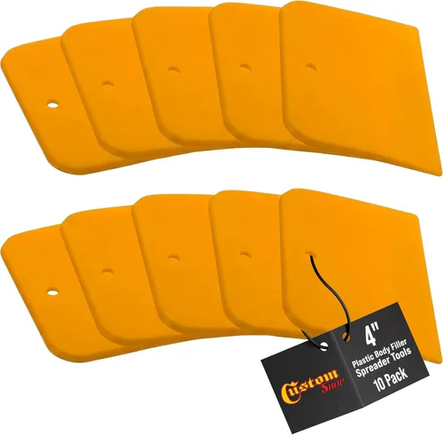 Custom Shop Herramientas esparcidoras de plástico de 4 pulgadas para rellenos de carrocería automotrices (paquete de 10), masillas, esmaltes, resina