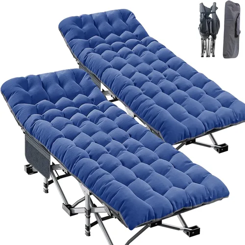Miniatura 25 de ABORON Catre de Camping para Adultos de 28" Extra Ancho, Resistente 1200D Oxford Catre para Dormir, Cama de Campamento Plegable Portátil con Gris
