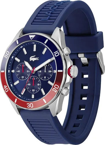Miniatura 2 de Lacoste Reloj de cuarzo de acero inoxidable para hombre con correa de silicona azul 22 Modelo 2011154 Azul Patchwork Reloj de cuarzo cronógrafo