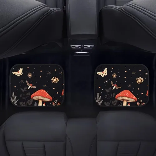 Miniatura 4 de YSTARDREAM Alfombrillas de hongo estrellado para automóvil para todas las estaciones para mujeres y hombres, alfombras de coche estrelladas