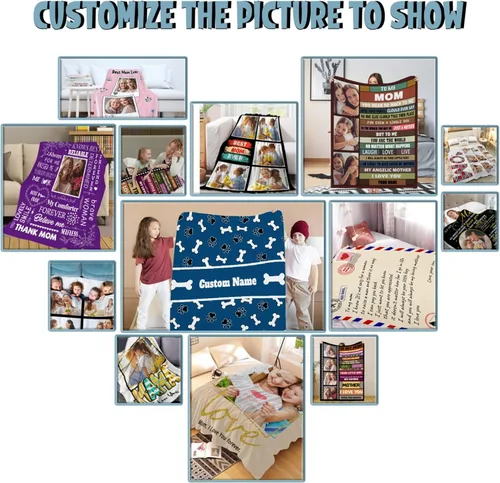 Miniatura 7 de Manta personalizada para perro, impresión de pata personalizada, regalo súper suave para mascotas, 30 x 40 pulgadas, tamaño pequeño y mascota