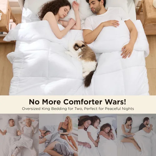 Miniatura 82 de Bedsure Relleno de edredón – Edredones acolchados tamaño King, edredón para todas las estaciones, ropa de cama alternativa de plumón suave, con 8