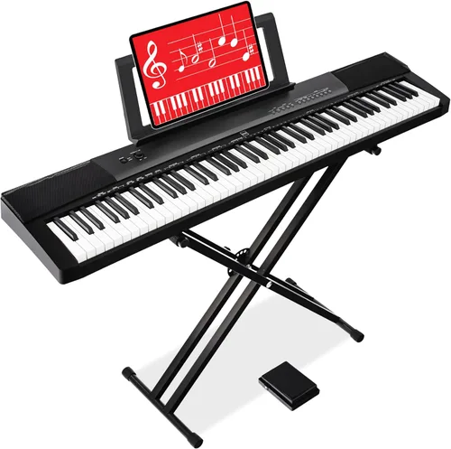 Best Choice Products Juego de teclado electrónico de piano digital de tamaño completo de 88 teclas para todos los niveles de experiencia con teclas