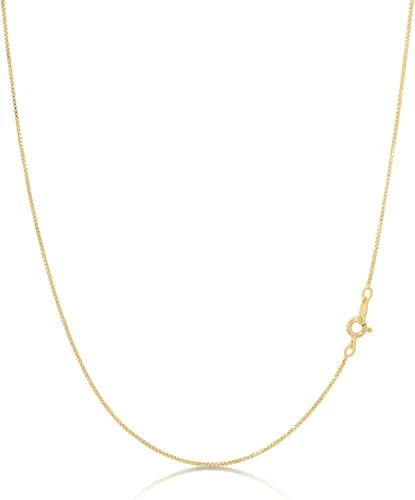 KEZEF 18k Gold Over Sterling Silver 1mm Box Chain Necklace Made in Italy Sterling Silver Necklace Chain For Women Gold Chain Necklace for Women,