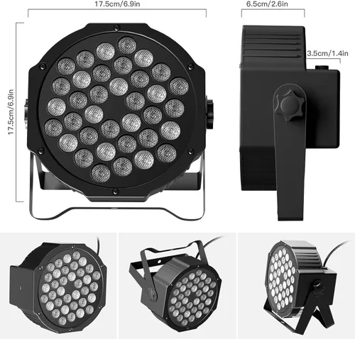 Miniatura 6 de Luces de escenario de 36 luces LED par, luces de U`King RGB para iluminación de escenario interior para Navidad, Halloween, fiesta de música