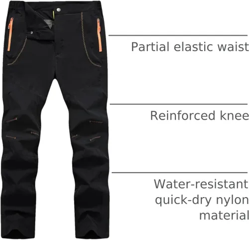 Miniatura 20 de TBMPOY Pantalones cargo de senderismo para hombre, ligeros, impermeables, de secado rápido, pantalones de montaña, pesca, camping
