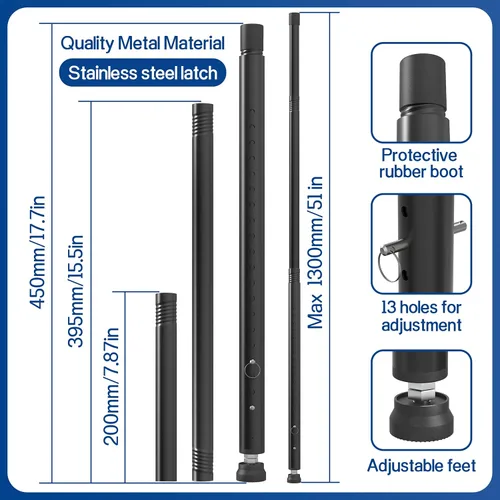 Miniatura 3 de Barra de Seguridad para Puerta Corredera, Barra de Seguridad Interior para Ventana, Barra de Bloqueo Ajustable de 17-50 Pulgadas para Puerta/Ventana