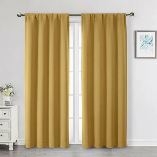Miniatura 155 de Cortinas opacas para dormitorio, sala de estar, juego de 2 paneles de 54 pulgadas de largo, cortinas de oscurecimiento de habitación con aislamiento