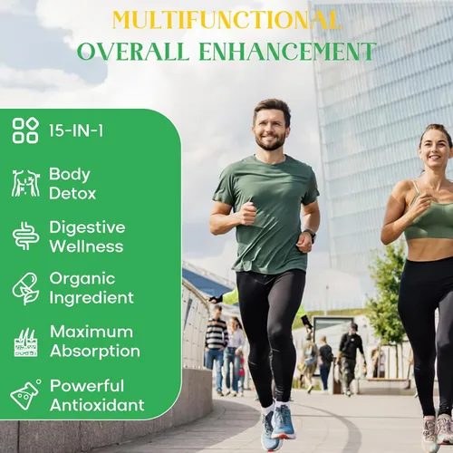 Miniatura 4 de Enerlix Aglutinante de desintoxicación 15 en 1, carbón activado, arcilla de zeolita y bentonita, clorella, suplemento desintoxicante de 1500 mg