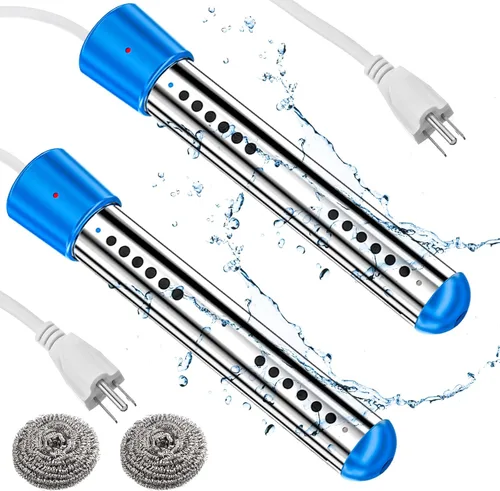 Miniatura 7 de Treela 2 Piezas Calentadores de Agua de Inmersión Portátiles Eléctricos Sumergibles para Piscina/Jacuzzi con 304 SS para Bañera, Cubo, Lavabo, 5