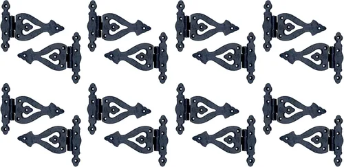 Miniatura 39 de Adonai Hardware Alleluia - Bisagras delanteras de hierro fundido antiguo (3.2 pulgadas x 10 unidades, negro mate) para puertas de granero, puertas