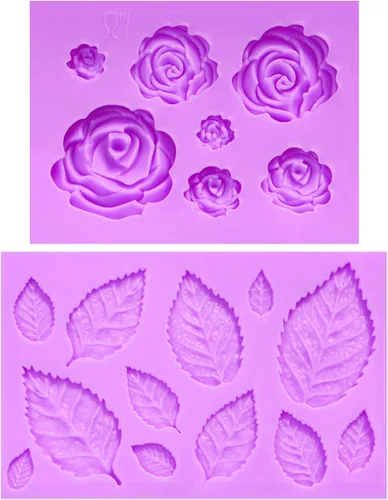 Miniatura 9 de Moldes de silicona para fondant de rosas, moldes de flores y hojas, decoración de tartas, moldes de chocolate para cupcakes, dulces, galletas