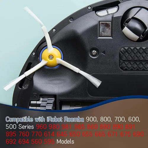 Miniatura 2 de Paquete de 8 cepillos laterales de repuesto para IRobot Roomba 600 700 800 900 Series 694 675 671 860 960 980 770 614 650 665 690 761 780 790 870