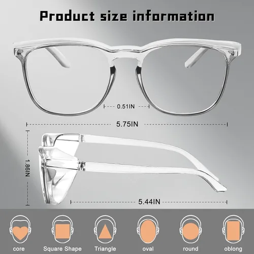 Miniatura 5 de Ansi Z87.1 Clear Safety Glasses With Side Shields Anti Fog Scratch Resistant Stylish Eye Protection For Men