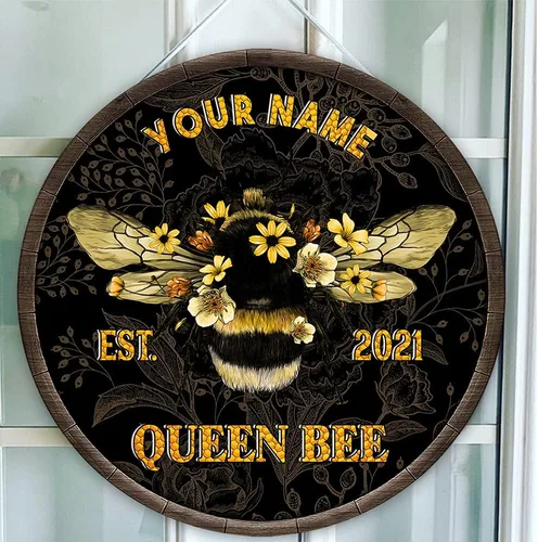 Miniatura 4 de Artsy Woodsy Decoración de pared personalizada de placa de madera de abeja de miel, regalos para apicultores - Decoración para amantes de las abejas