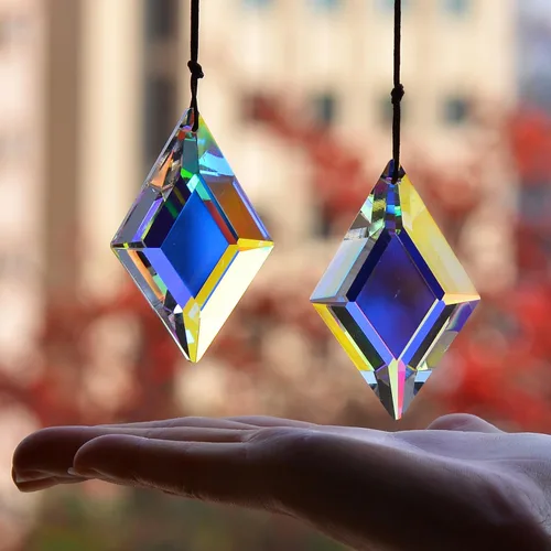 Miniatura 10 de STINO - 2 piezas prismas atrapasoles de bola de cristal de 4cm, atrapasoles colgantes con prisma de vidrio, creador de arcoíris para ventanas