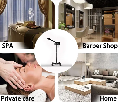 Miniatura 5 de Vaporizador facial profesional con niebla caliente, máquina de vapor facial para esteticista, limpieza facial de spa en casa (negro)