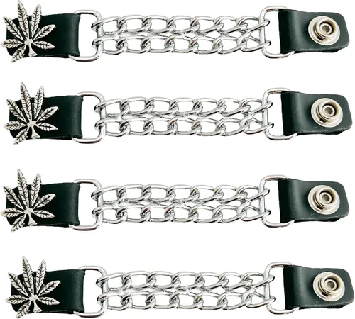 Miniatura 8 de Funk Plus Extensores de chaleco de motocicleta de 4 pulgadas, doble cadena cromada, chaqueta MC a presión regular fabricada en EE. UU