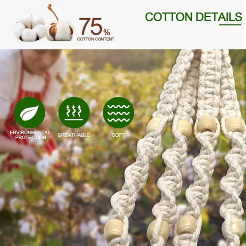 Miniatura 4 de IGaiety Colgador de macramé para plantas, 5 piezas de soportes colgantes para plantas para interiores y exteriores, colgadores de plantas hechos a