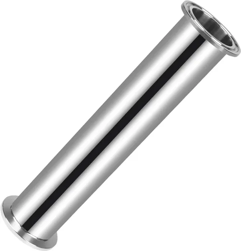 Miniatura 8 de Tubo de Abrazadera Triple 2 Pulgadas OD Bobina Sanitaria Longitud 6 Pulgadas Extremo de Abrazadera OD 50.5mm Tubo Redondo Liso de Acero Inoxidable