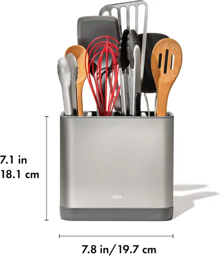 Miniatura 2 de OXO Good Grips - Organizador ajustable de acero inoxidable, soporte grande para utensilios