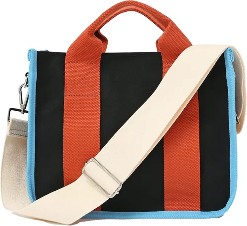 Jeelow Bolso de lona para el hombro bolso cruzado para hombres y mujeres con cremallera y bolsillos